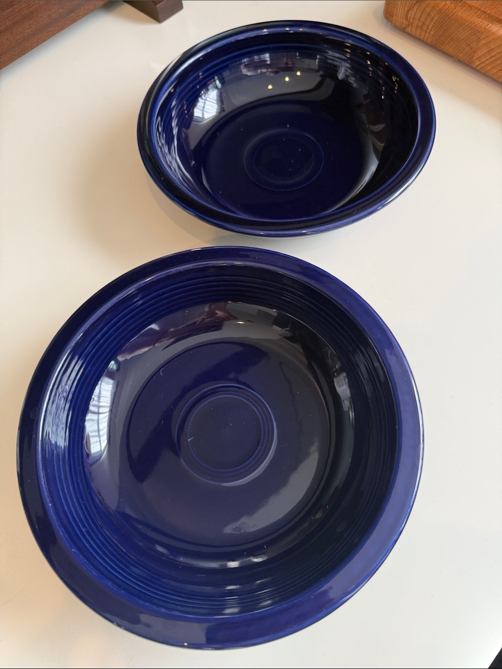 Cobalt Fiesta Ceramic Pasta Bowls - Set of 2